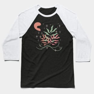 Abstract shapes stars and leaves digital design illustration Baseball T-Shirt